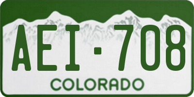 CO license plate AEI708