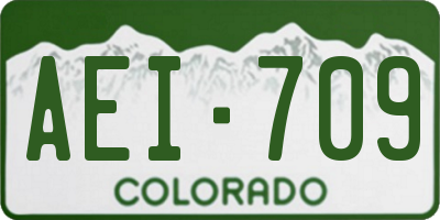 CO license plate AEI709