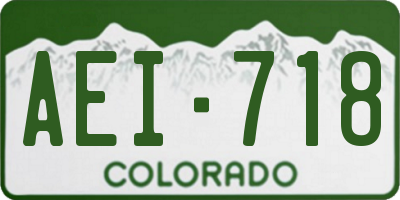 CO license plate AEI718