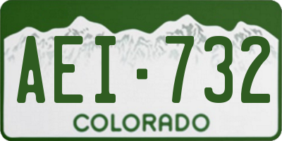 CO license plate AEI732