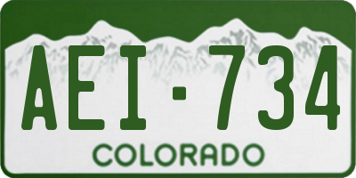 CO license plate AEI734