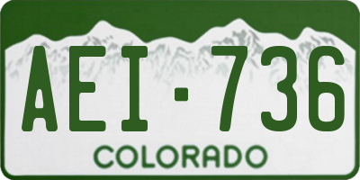CO license plate AEI736