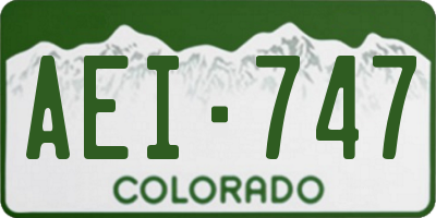 CO license plate AEI747
