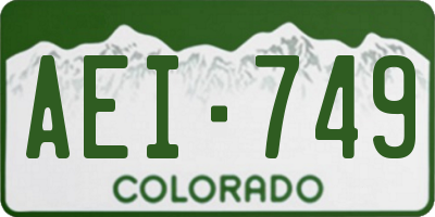 CO license plate AEI749