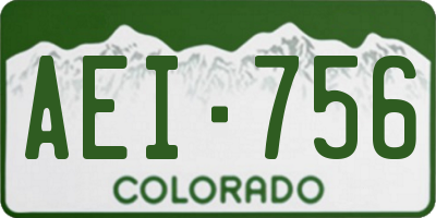 CO license plate AEI756