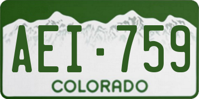 CO license plate AEI759