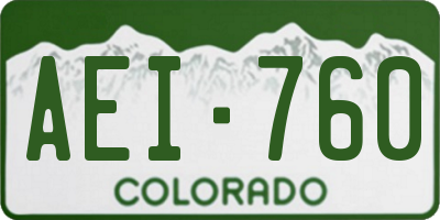 CO license plate AEI760