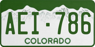 CO license plate AEI786