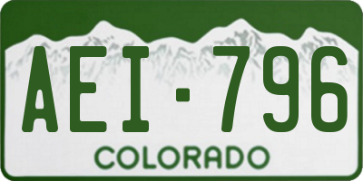 CO license plate AEI796