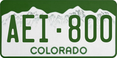 CO license plate AEI800