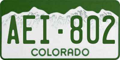 CO license plate AEI802