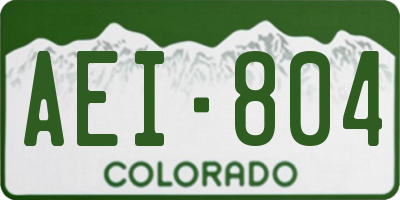 CO license plate AEI804