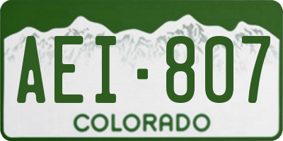CO license plate AEI807