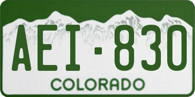 CO license plate AEI830