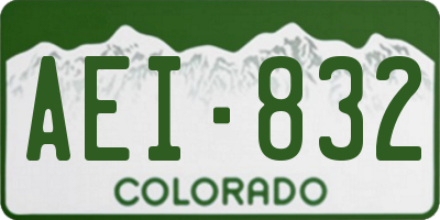 CO license plate AEI832