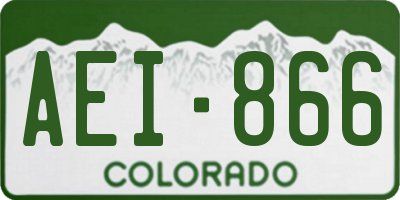 CO license plate AEI866