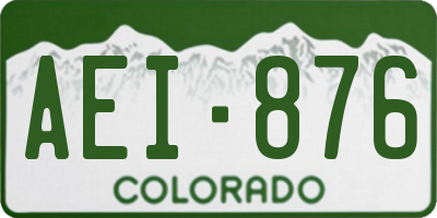 CO license plate AEI876