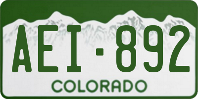 CO license plate AEI892