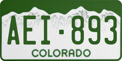 CO license plate AEI893