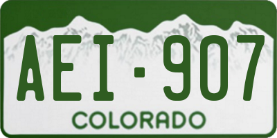 CO license plate AEI907