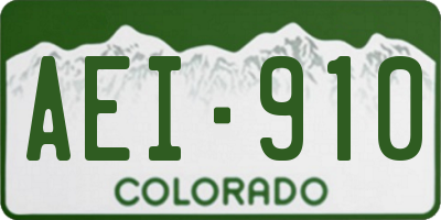 CO license plate AEI910