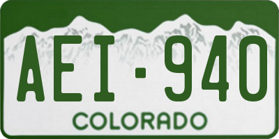 CO license plate AEI940