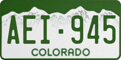 CO license plate AEI945