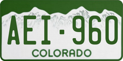 CO license plate AEI960