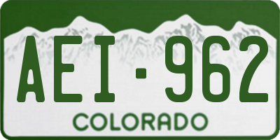 CO license plate AEI962
