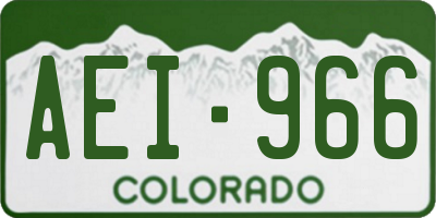 CO license plate AEI966