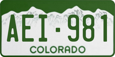 CO license plate AEI981