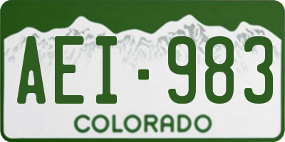 CO license plate AEI983