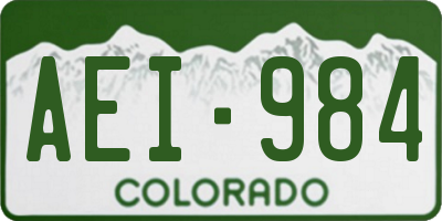 CO license plate AEI984
