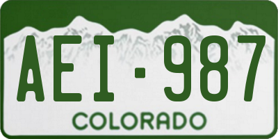 CO license plate AEI987