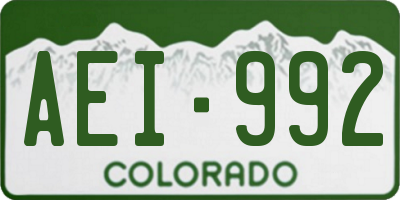 CO license plate AEI992