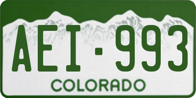 CO license plate AEI993