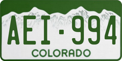 CO license plate AEI994