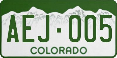 CO license plate AEJ005