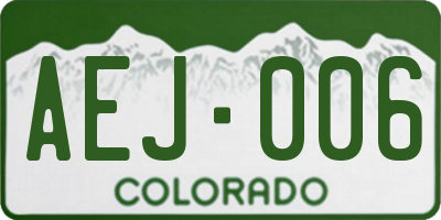 CO license plate AEJ006