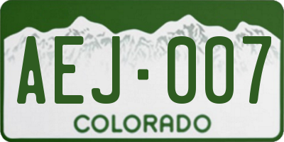 CO license plate AEJ007