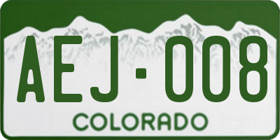 CO license plate AEJ008