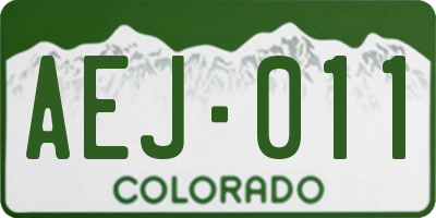 CO license plate AEJ011