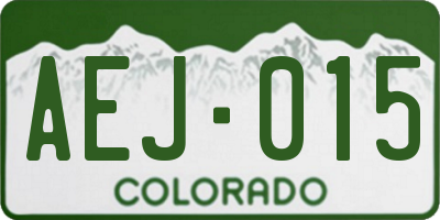 CO license plate AEJ015