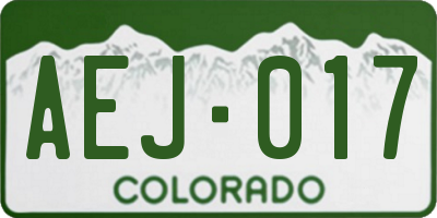 CO license plate AEJ017