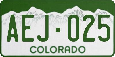 CO license plate AEJ025