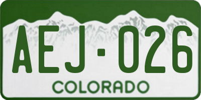 CO license plate AEJ026