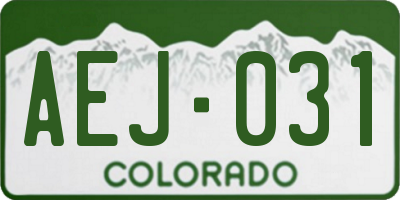 CO license plate AEJ031