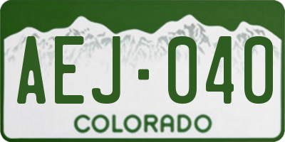 CO license plate AEJ040