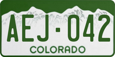 CO license plate AEJ042