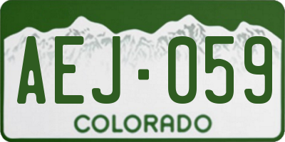 CO license plate AEJ059